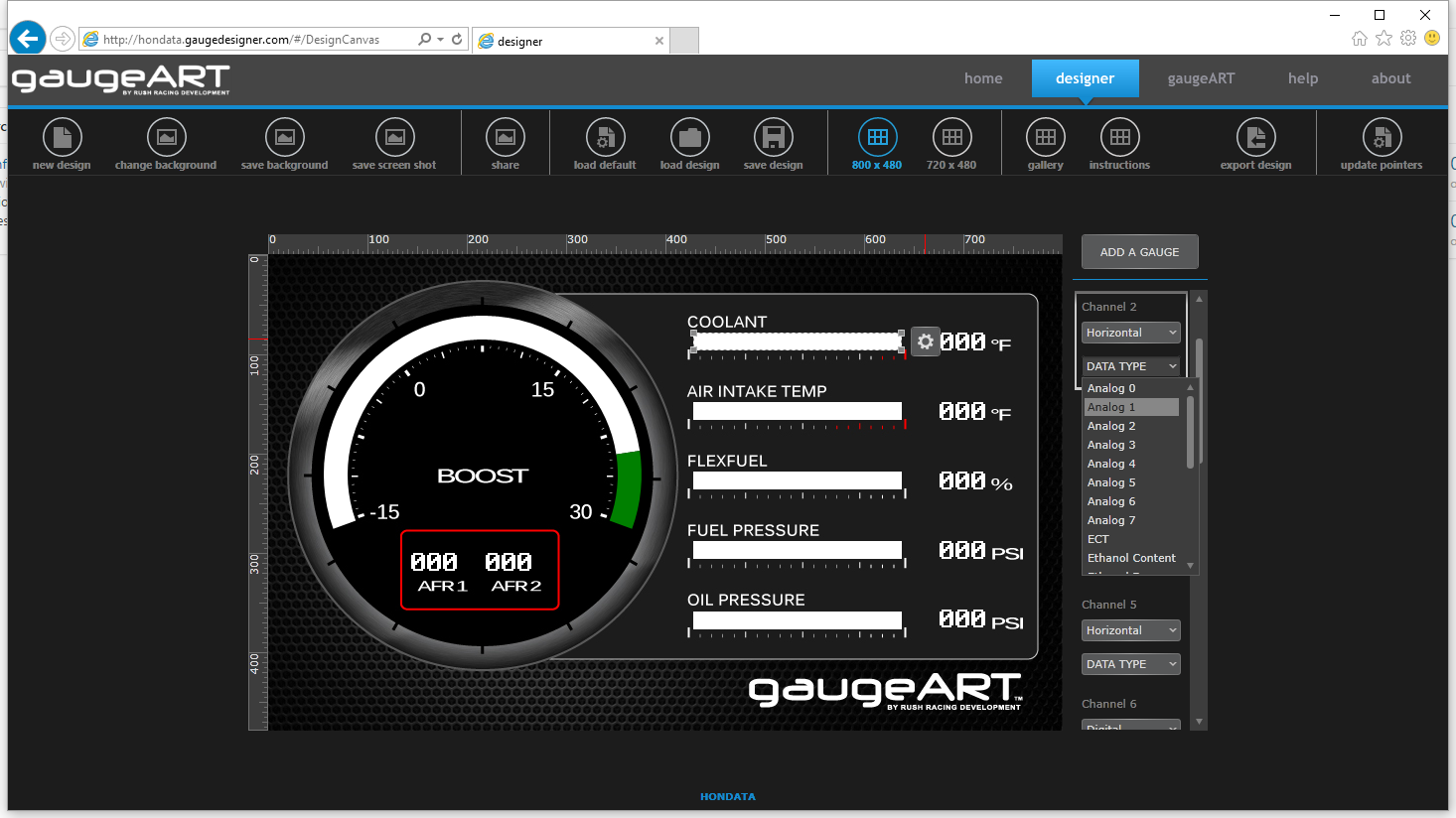 gaugeDesigner how to import a design from another ECU